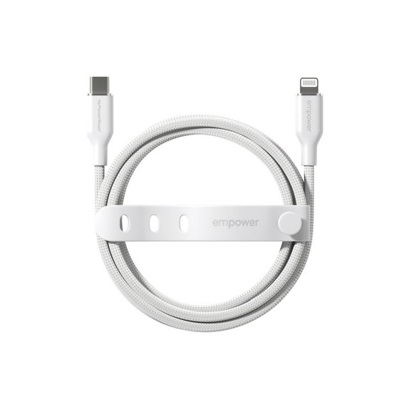 USB-C/Lightning-Kabel, 60 W, Racing, 1, 2 m, Silberweiß, empower