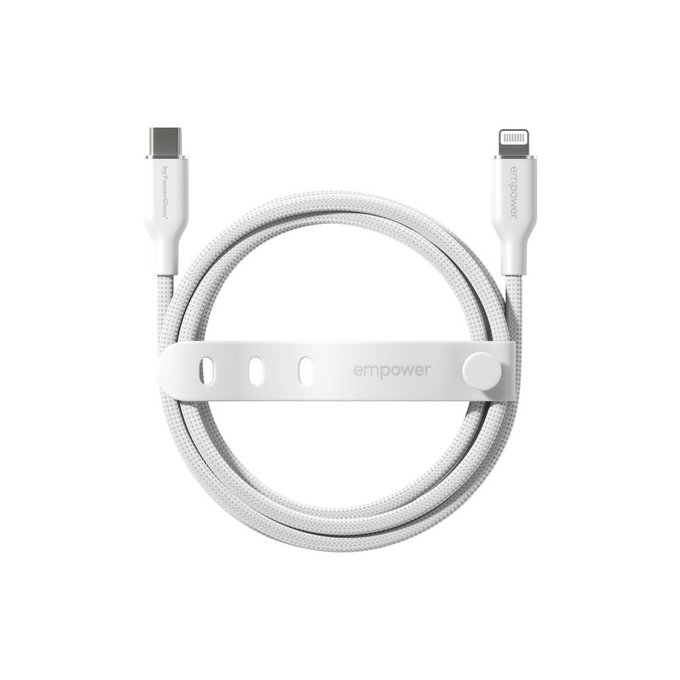 USB-C/Lightning-Kabel, 60 W, Racing, 1, 2 m, Silberweiß, empower