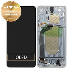 Samsung Galaxy S25 Edge - LCD Display + Touchscreen Front Glas + Rahmen (Titanium Silver) - GH82-37224A Genuine Service Pack