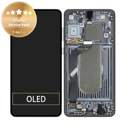 Samsung Galaxy S25 Edge - LCD Display + Touchscreen Front Glas + Rahmen (Titanium Jetblack) - GH82-37224C Genuine Service Pack