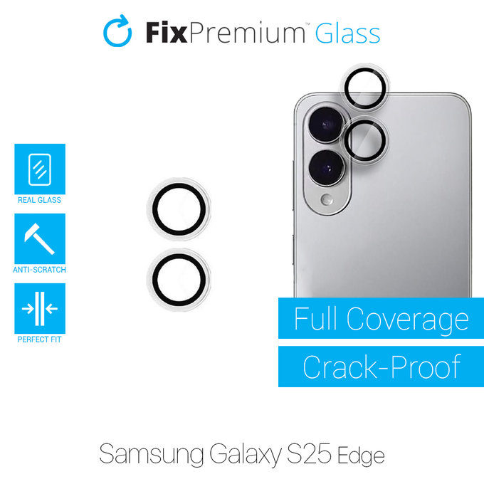 FixPremium Glass - Gehärtetes Glas für Rückkamera ohne Rahmen für Samsung S25 Edge