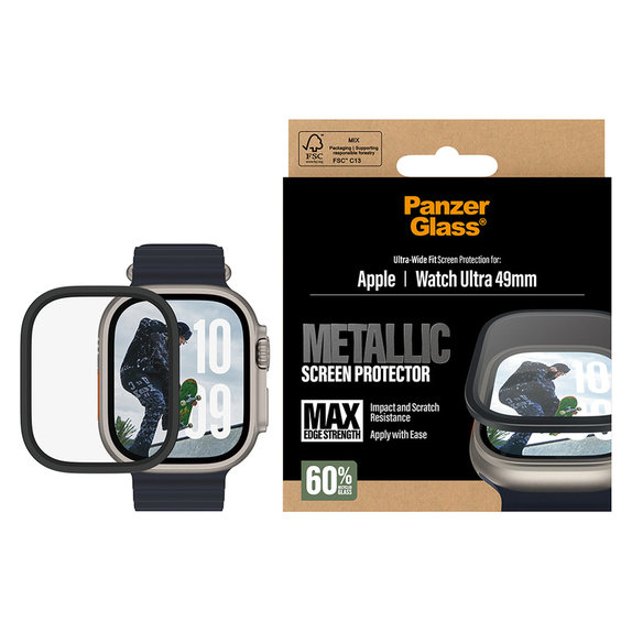 Panzerglas UWF METALLIC für Apple Watch Ultra 49 mm, Schwarz, PanzerGlass