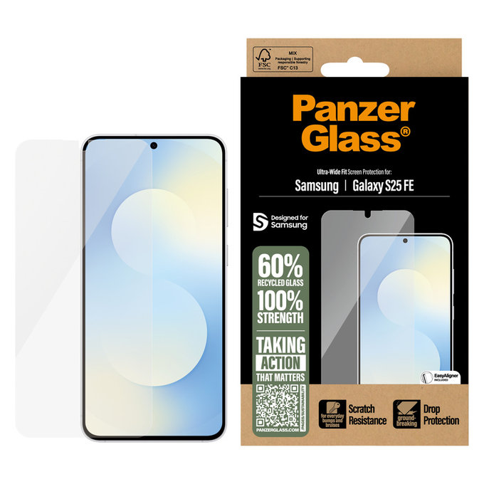 Panzerglas UWF mit Applikator für Samsung Galaxy S25 FE, Klar, PanzerGlass