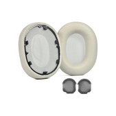 Ersatz-Ohrpolster für Sony WH-1000XM5, Memory-Schaumstoff + PU-Leder, Grau, 1 Paar