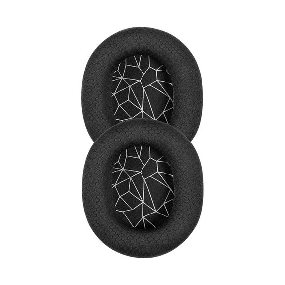 Ersatz-Ohrpolster für SteelSeries Arctis 3, 5, 7, 9 Pro, Memory-Schaumstoff + Textil, Schwarz / Weiß, 1 Paar