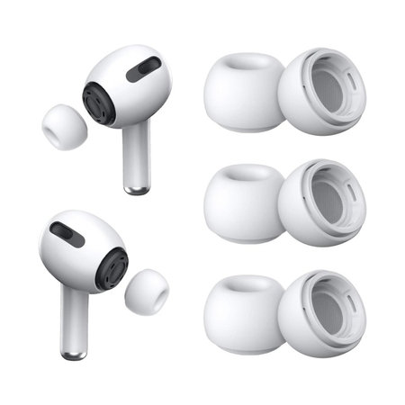 Ersatz-Silikon-Ohrstöpsel für Apple AirPods 3 Pro, Set 3 Stk. (L, M, S), Weiß