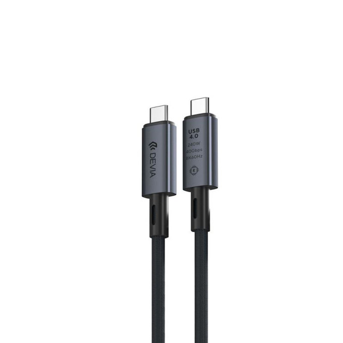 USB-C / USB-C Kabel Extreme Speed, 240W, 8K 60Hz, 1m, Schwarz, Devia