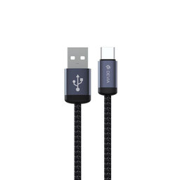 USB / USB-C Kabel Gracious, 2.1A, 2m, Schwarz, Devia