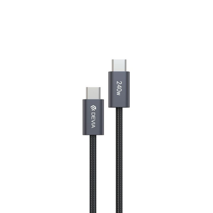 USB-C / USB-C Kabel Extreme Speed, PD 240W, 2m, Schwarz, Devia