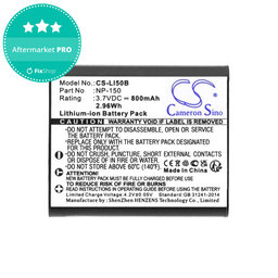 Akku batterie für Olympus MJU, Casio Exilim, Kodak PIXPRO, 800mAh, Li-Ion, 3.7V, NP-150, HQ