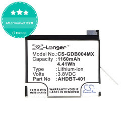 Akku batterie für GoPro Hero 4, 1160mAh, Li-Ion, 3.8V, AHDBT-401, HQ