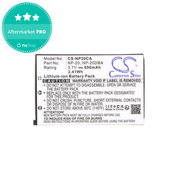 Batterie für Casio Exilim Card Ex-S880, 650mAh, Li-Ion, 3.7V, NP-20, HQ