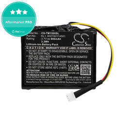 Batterie für TomTom Via 1405, 900mAh, Li-Ion, 3.7V, 6027A0114501, HQ