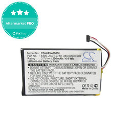Batterie für Navigon 40 Easy, Plus, Premium, 1200mAh, Li-Pol, 3.7V, 8390-ZC01-0780, HQ