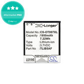 Batterie für Alcatel One Touch 997, X Pop, TCL S710, S800, 1950mAh, Li-Ion, 3.7V, TLiB5AF, HQ