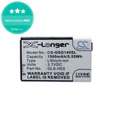 Akku batterie für Gigabyte GSmart G1345, 1500mAh, Li-Ion, 3.7V, GLS-H03, HQ