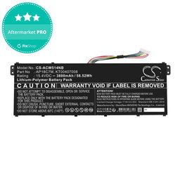 Akku batterie für Acer ConceptD 3, Spin 5, Swift 3, 5, X, Travelmate Spin P4, 3800mAh, Li-Pol, 15.4V, AP18C7M, HQ