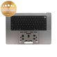 Oberer Tastaturrahmen für MacBook Pro 16" A2780 (2023), mit US-Tastatur und Akku, Space Gray, 661-32189, Genuine Apple