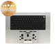 Oberer Tastaturrahmen für MacBook Pro 16" A2780 (2023), mit US-Tastatur und Akku, Silver, 661-32190, Genuine Apple