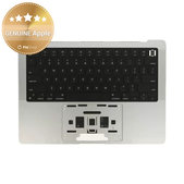 Oberer Tastaturrahmen für MacBook Pro 14", A2442 (2021), A2779 (2023), mit US-Tastatur und Akku, Silver, 661-32211, Genuine Apple