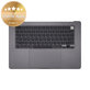 Oberer Tastaturrahmen für MacBook Air 15", A3114 (2023), mit US-Tastatur und Akku, Space Gray, 661-34895, Genuine Apple