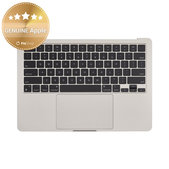 Oberer Tastaturrahmen für MacBook Air 13", A3113 (2024), mit US-Tastatur und Akku, Starlight, 661-40229, Genuine Apple