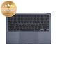 Oberer Tastaturrahmen für MacBook Air 13", A3113 (2024), mit US-Tastatur und Akku, Midnight, 661-40230, Genuine Apple