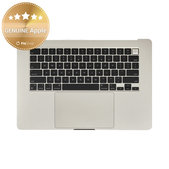 Oberer Tastaturrahmen für MacBook Air 15", A3114 (2024), mit US-Tastatur und Akku, Starlight, 661-40268, Genuine Apple