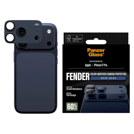 Fender Kameraobjektivschutz für iPhone 17 Pro, Blau, PanzerGlass