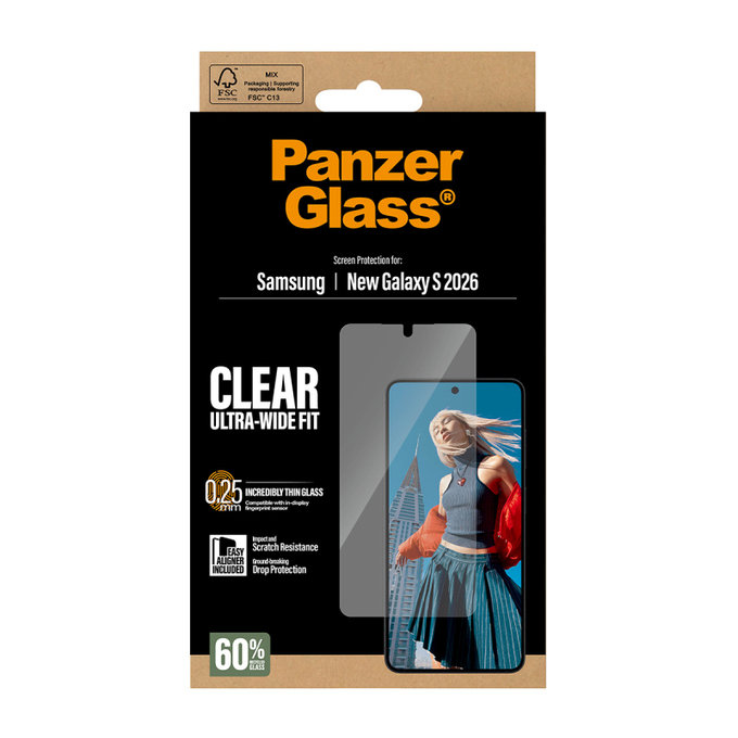 PanzerGlass - UWF Panzerglas mit Applikator für Samsung Galaxy S26, klar