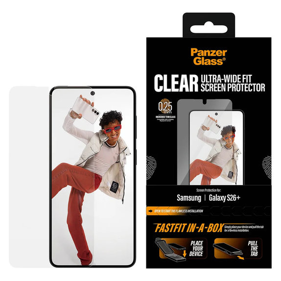 Panzerglas UWF mit FASTFIT In-A-Box für Samsung Galaxy S26+, Klar, PanzerGlass