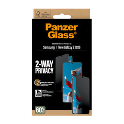 PanzerGlass - UWF 2-Way Privacy Panzerglas mit Applikator für Samsung Galaxy S26, klar