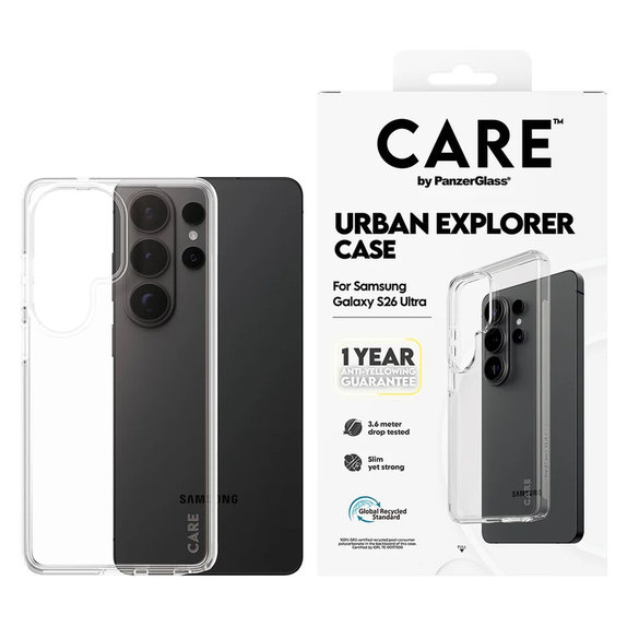 Hülle Urban Explorer für Samsung Galaxy S26 Ultra, Transaparentná, PanzerGlass