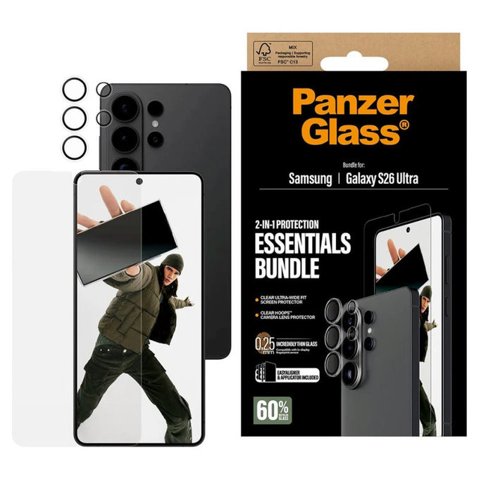 Bundle Essentials 2-in-1 für Samsung S26 Ultra, PanzerGlass