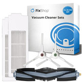 Ersatzteilset für Ecovacs T20, T20 Max, T20 Pro (1x Hauptbürste, 2x Filter, 2x Seitenbürste – weiß)