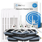 Ersatzteilset für Ecovacs T20, T20 Max, T20 Pro (2x Hauptbürste, 4x Filter, 4x Seitenbürste – weiß)
