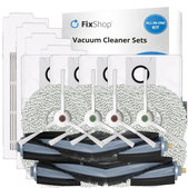 Ersatzteilset für Ecovacs T20, T20 Max, T20 Pro (2x Hauptbürste, 4x Filter, 4x Seitenbürste – weiß, 8x Wischtuch, 4x Staubbeutel)