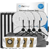 Ersatzteilset für Xiaomi Dreame L20 Ultra, X20 Pro, X20 Pro Plus (2x Hauptbürste, 4x Filter, 4x Seitenbürste – schwarz, 8x Wischtuch, 4x Staubbeutel)