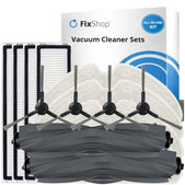 Ersatzteilset für Xiaomi Dreame D9 Max Gen2, D10s, D10s Pro (2x Hauptbürste, 4x Filter, 4x Seitenbürste – schwarz, 4x Wischtuch)