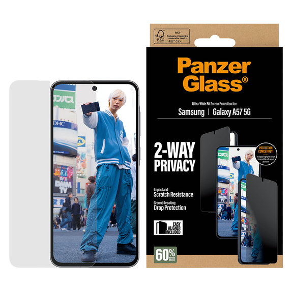 Panzerglas UWF Privacy mit Applikator für Samsung Galaxy A57, Klar, PanzerGlass
