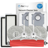 Ersatzteilset für Roborock Qrevo MaxV, Pro, S (1x Hauptbürste, 2x Filter, 2x Seitenbürste, 4x Wischtuch, 2x Staubbeutel)