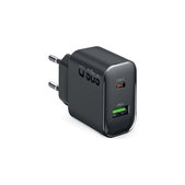 Reiseadapter USB-A/USB-C, GaN, 65 W PD, schwarz, SBS