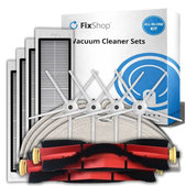 Ersatzteilset für Xiaomi Roborock S5 Max, S6, S6 MaxV, S6 Pure, Xiaowa E3 (2x Hauptbürste, 4x Filter, 4x Seitenbürste – weiß, 4x Wischtuch)