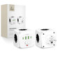 Netzladegerät PCL3X4 Power Socket 2 USB & 2 USB-C & 3 Socket, weiß, Tech-Protect