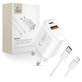 Netzladegerät NCA30 2-PORT PD 30W / QC3.0 + Lightning Cable, weiß, Tech-Protect