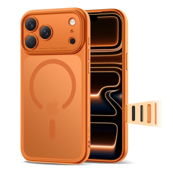 Hülle MagPeak MagSafe CC für iPhone 17 Pro, Matte Cosmic Orange, Tech-Protect