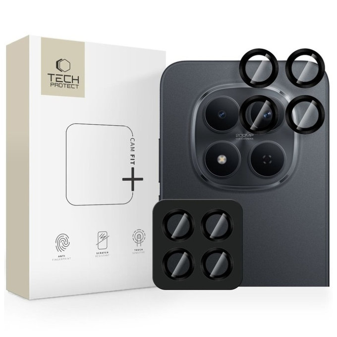 Kameraschutz Camring Fit+ für Xiaomi Poco M8 Pro / Redmi Note 15 Pro 5G / 15 Pro+ Plus 5G, schwarz, Tech-Protect
