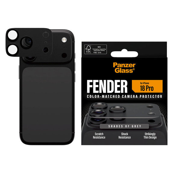 Fender Kameraobjektivschutz für iPhone 18 Pro, Shades of Grey, PanzerGlass