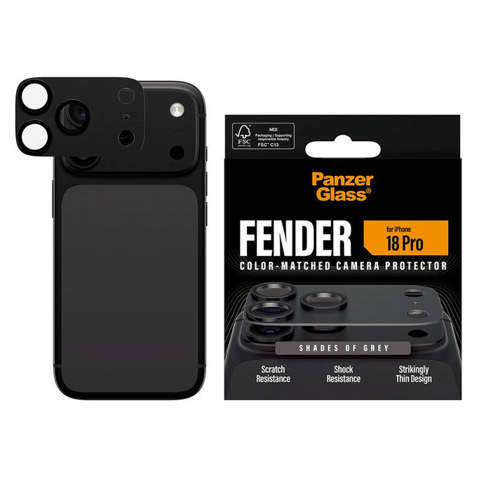 Fender Kameraobjektivschutz für iPhone 18 Pro, Shades of Grey, PanzerGlass