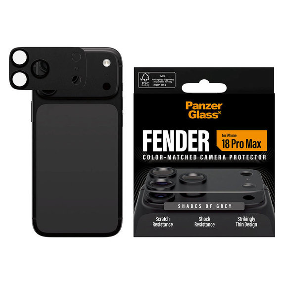 Fender Kameraobjektivschutz für iPhone 18 Pro Max, Shades of Grey, PanzerGlass